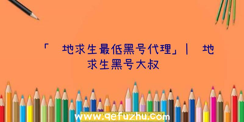 「绝地求生最低黑号代理」|绝地求生黑号大叔